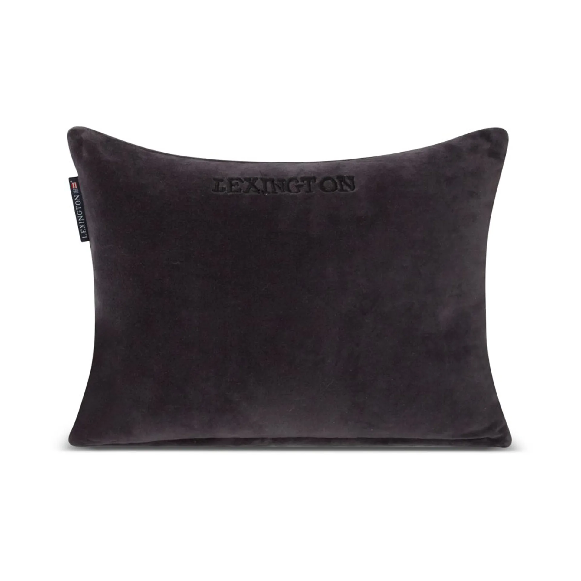 Almofada de veludo de algodão orgânico às riscas 30x40 cm, Cinza escuro-cinza claro Lexington