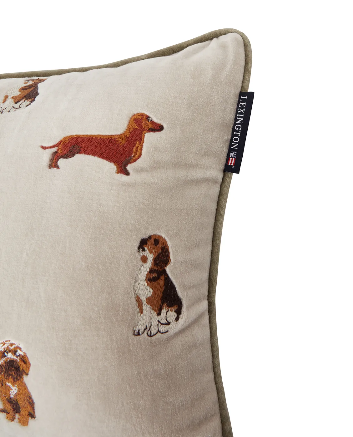 Almofada Dogs Organic Cotton Velvet 30x50 cm, Light beige Lexington