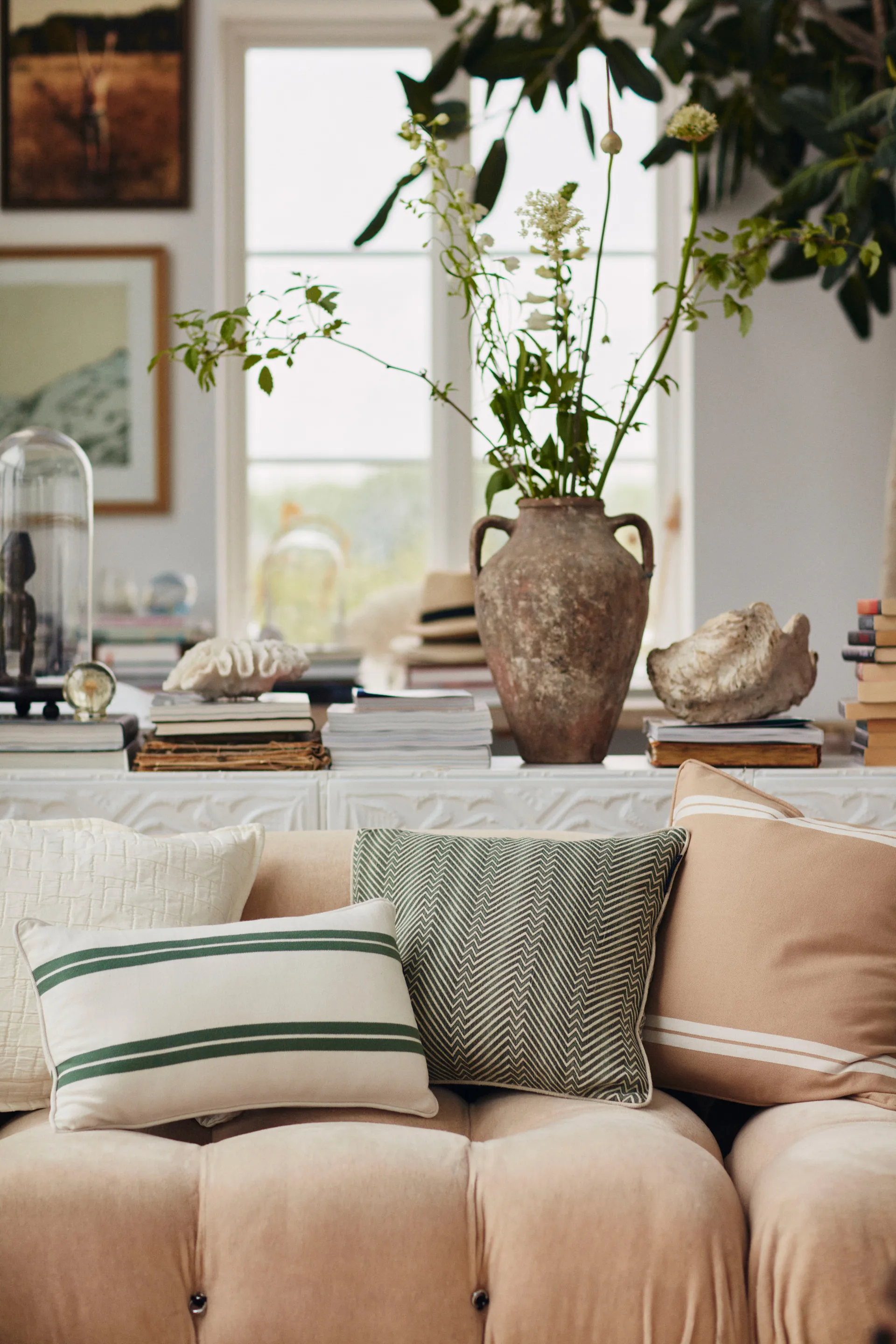 Almofada pequena Side Striped 30x50 cm, White-green Lexington