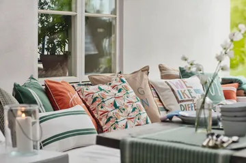 Almofada pequena Side Striped 30x50 cm - White-green - Lexington