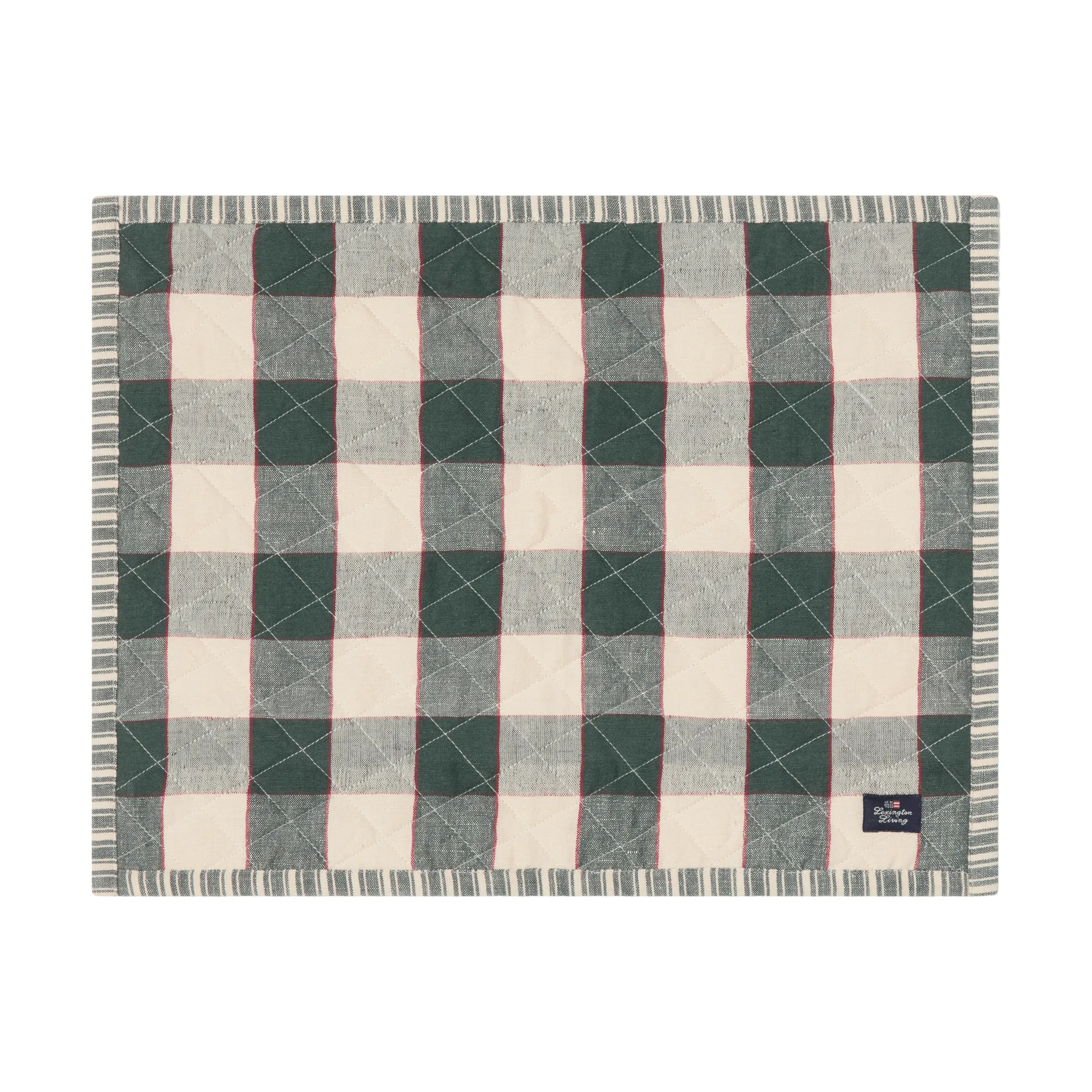 Base de copos acolchoada dupla-face, Green-Bege claro-vermelho, 35x45 cm Lexington