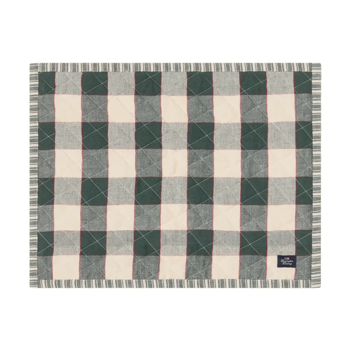 Base de copos acolchoada dupla-face - Green-Bege claro-vermelho, 35x45 cm - Lexington