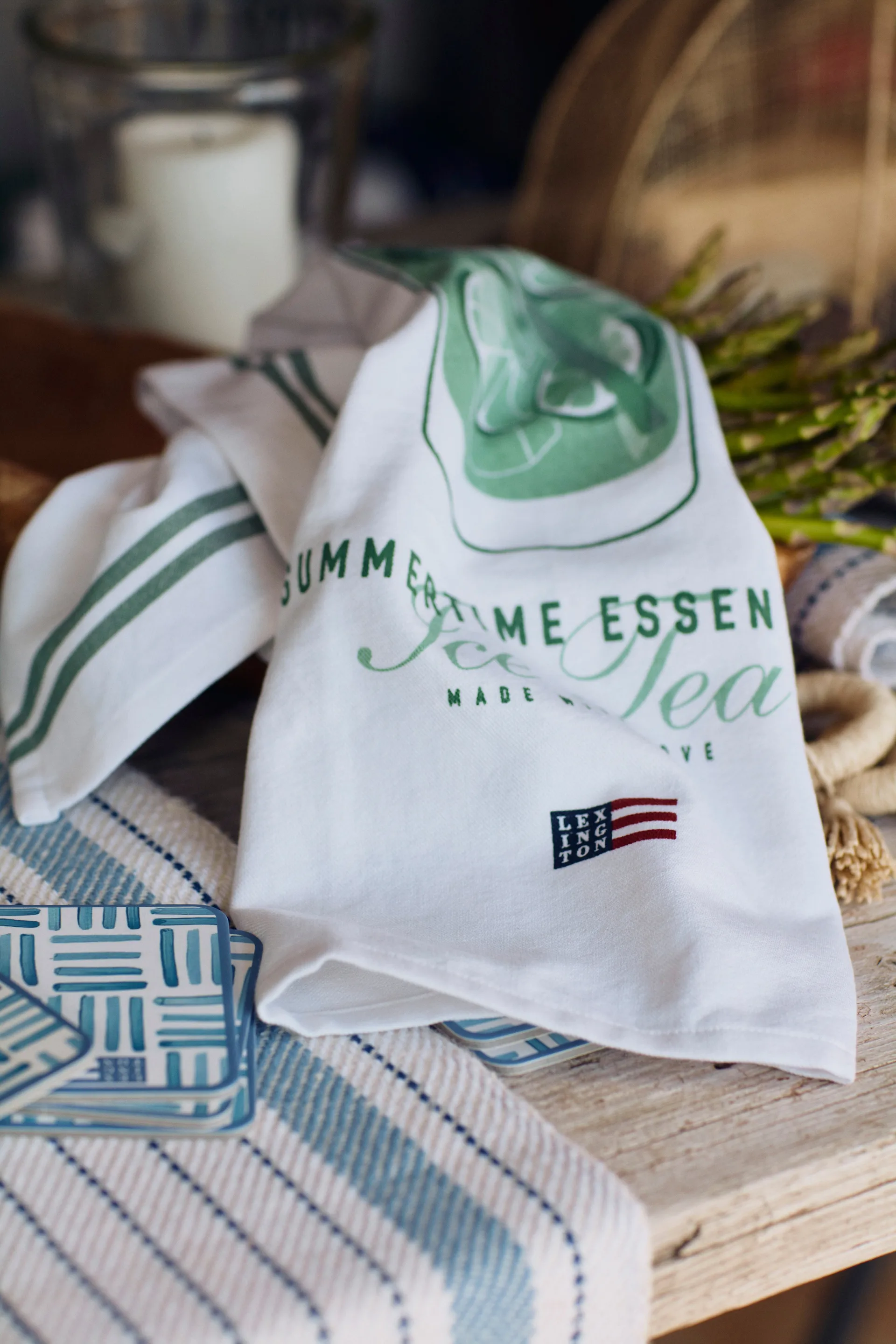 Base para copos Graphic Printed 6 un., Blue-White Lexington