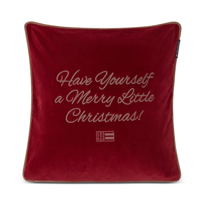 Capa de almofada algodão e veludo Merry Little Org 50x50 cm, vermelho-bege Lexington