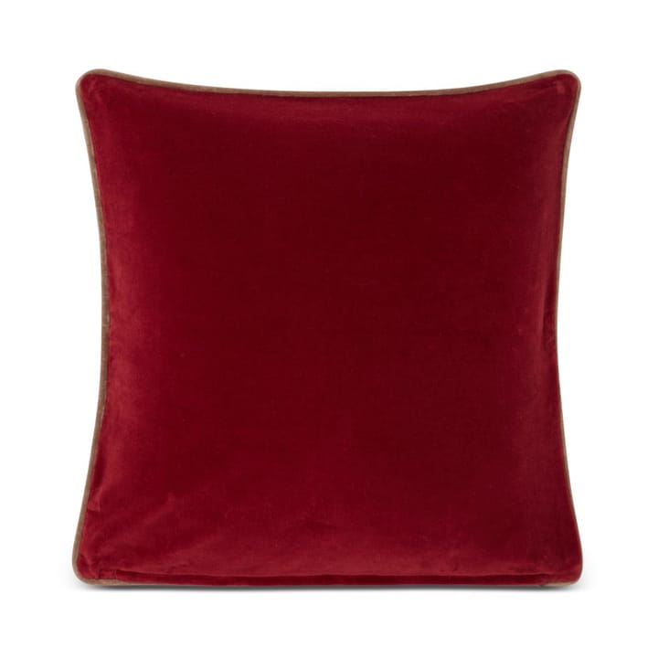 Capa de almofada algodão e veludo Merry Little Org 50x50 cm, vermelho-bege Lexington
