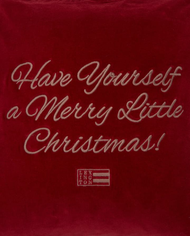 Capa de almofada algodão e veludo Merry Little Org 50x50 cm, vermelho-bege Lexington