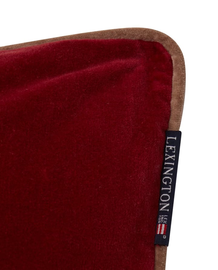 Capa de almofada algodão e veludo Merry Little Org 50x50 cm, vermelho-bege Lexington