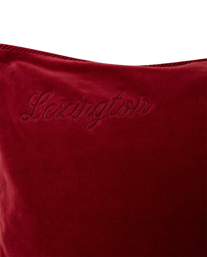 Capa de almofada algodão e veludo Organic 50x50 cm, Vermelho Lexington