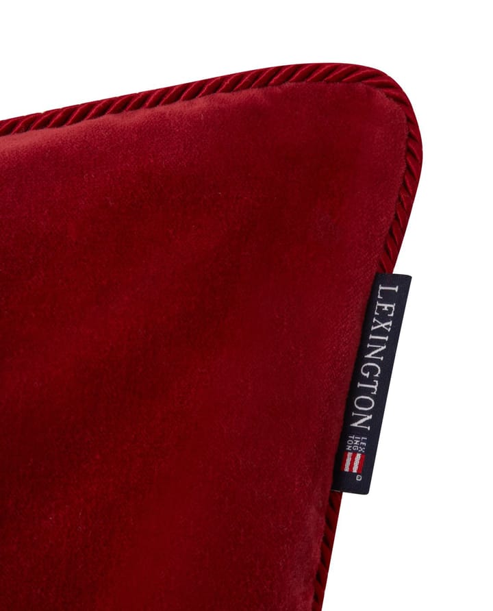 Capa de almofada algodão e veludo Organic 50x50 cm, Vermelho Lexington