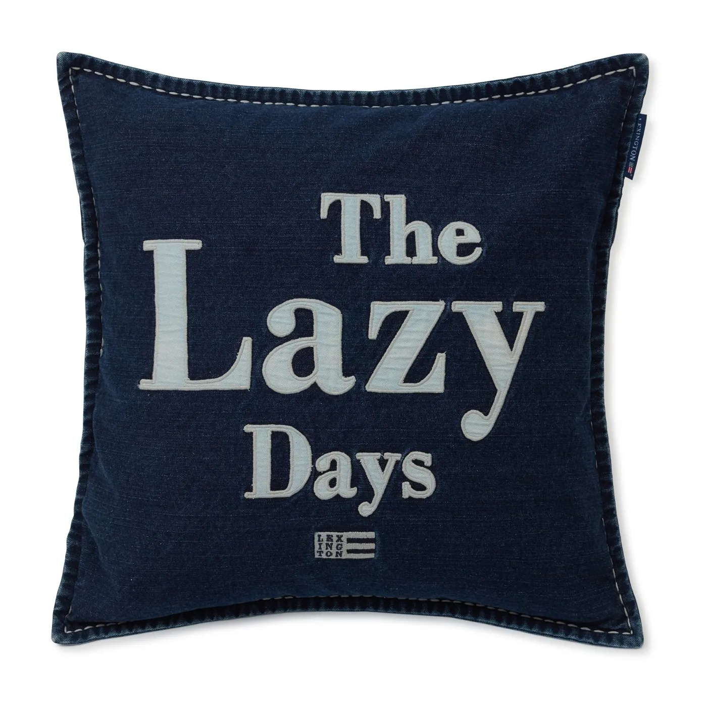 Capa de almofada algodão sarja Lazy Days Denim 50x50 cm, Denim blue Lexington