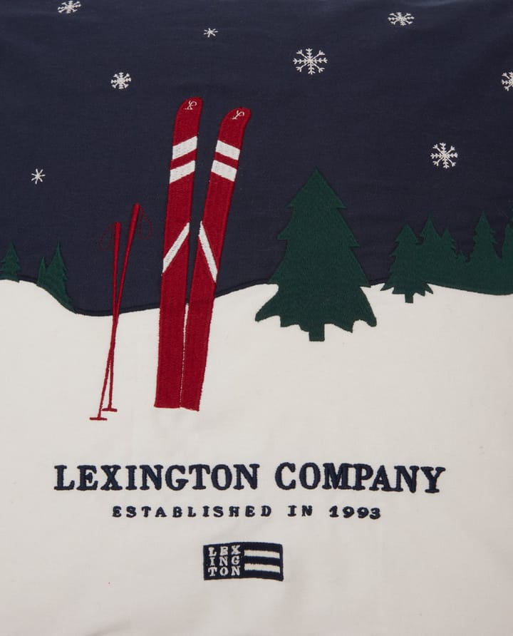 Capa de almofada de sarja de algodão Evening Skis Org 50x50 cm, Azul escuro-branco multi Lexington