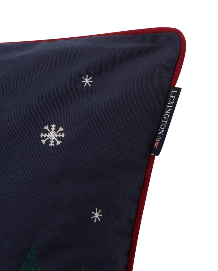 Capa de almofada de sarja de algodão Evening Skis Org 50x50 cm, Azul escuro-branco multi Lexington