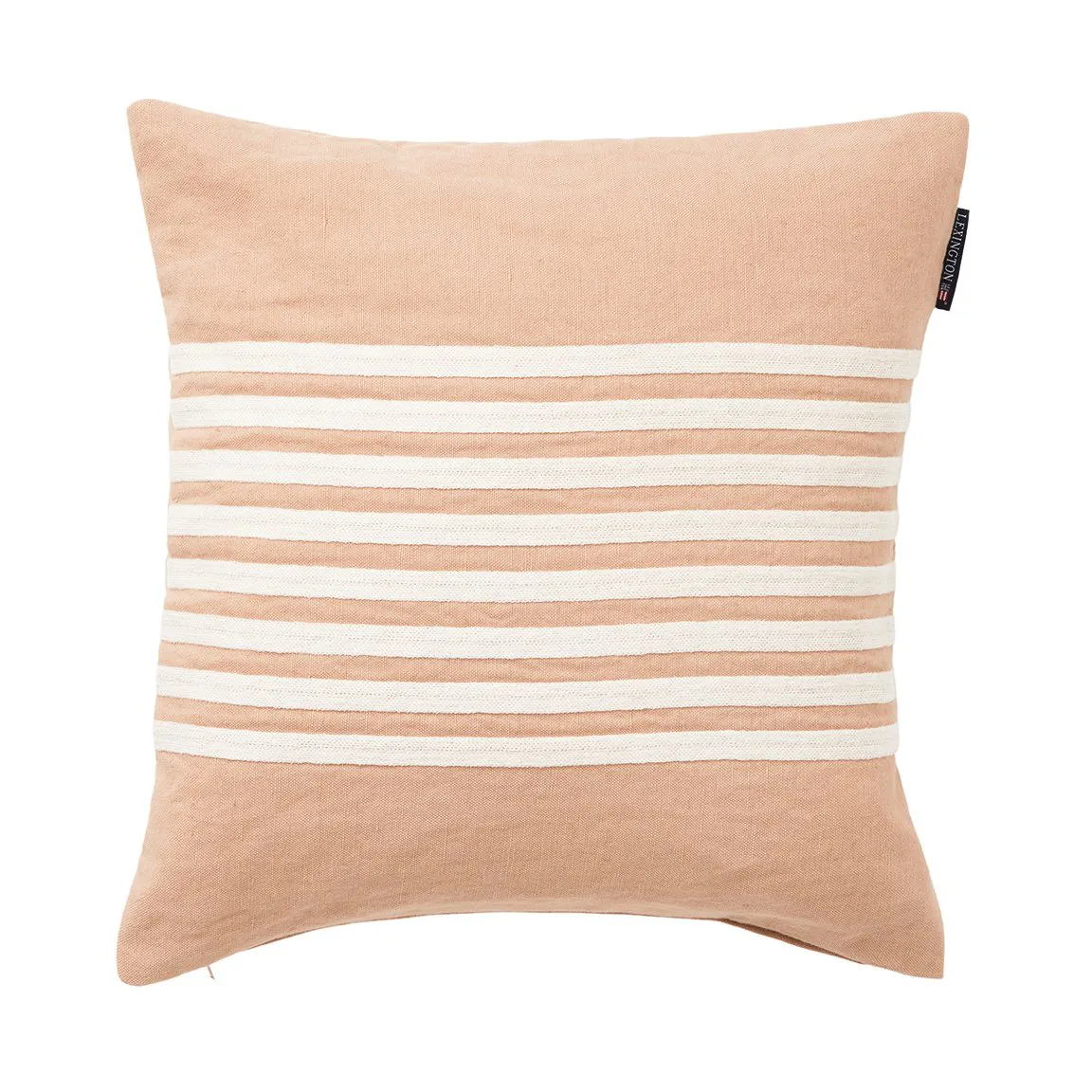 Capa de almofada Emboidery Striped Linen/Cotton 50x50 cm, Bege-branco Lexington