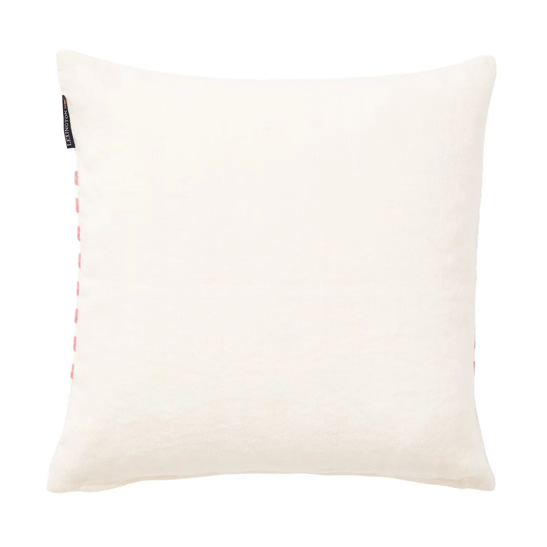 Capa de almofada Emboidery Striped Linen/Cotton 50x50 cm, Off White-vermelho Lexington