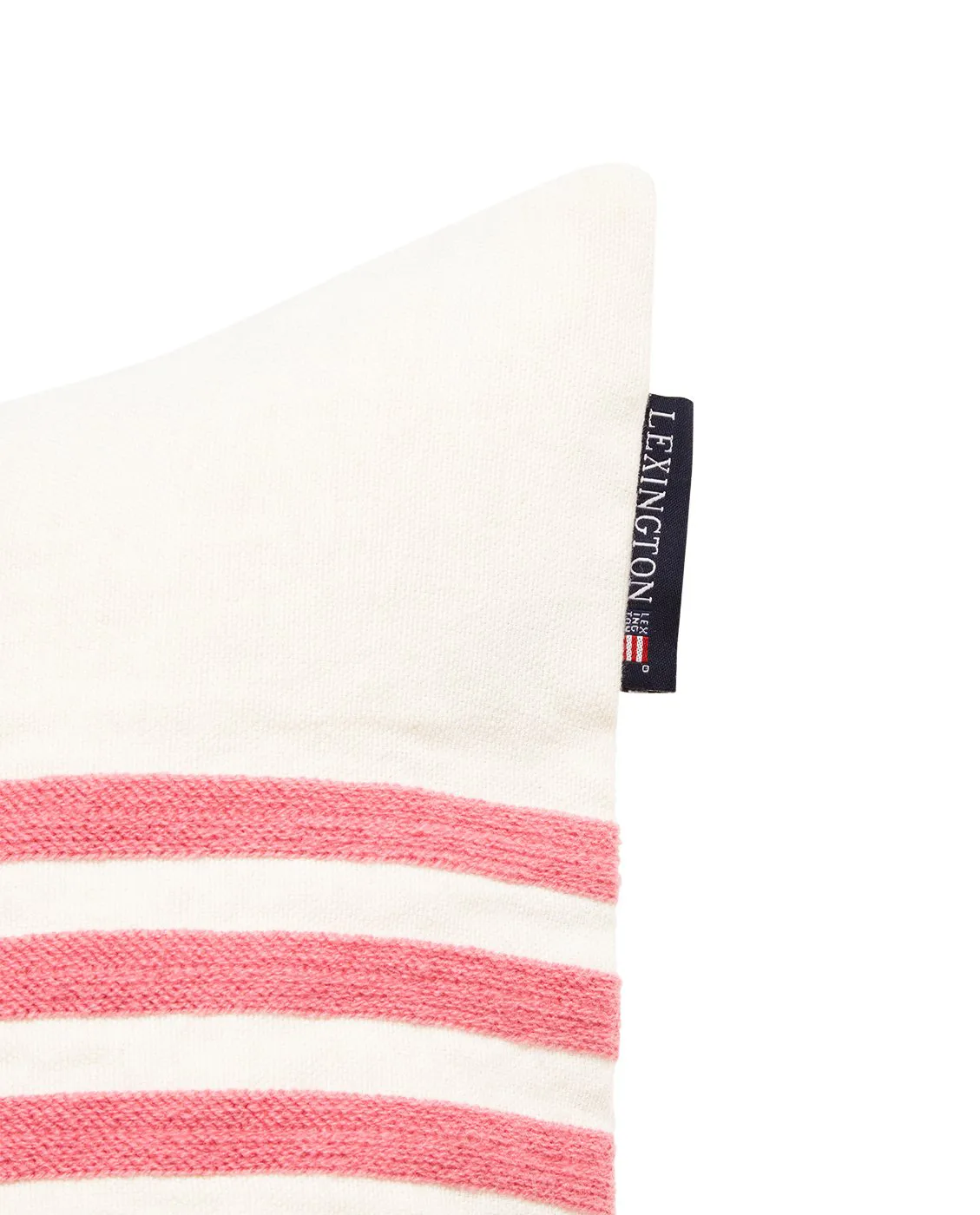 Capa de almofada Emboidery Striped Linen/Cotton 50x50 cm, Off White-vermelho Lexington