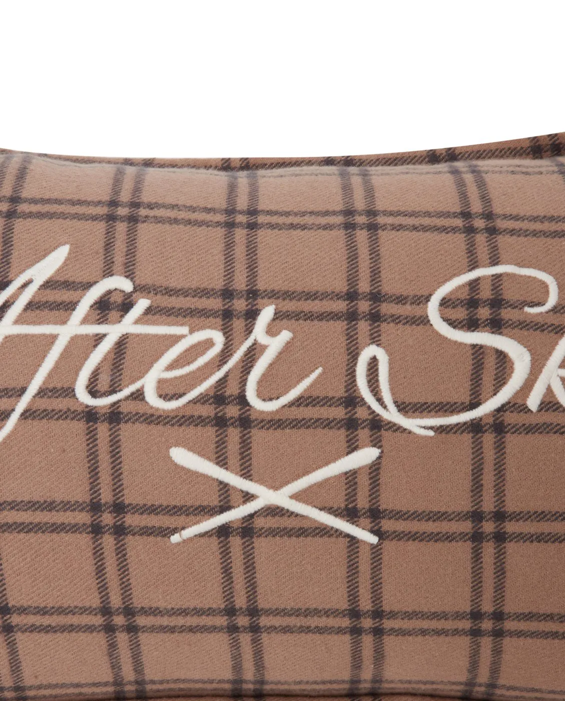 Capa de almofada Flanela After Ski Checked Algodão 30x50 cm, bege-cinzento escuro  Lexington