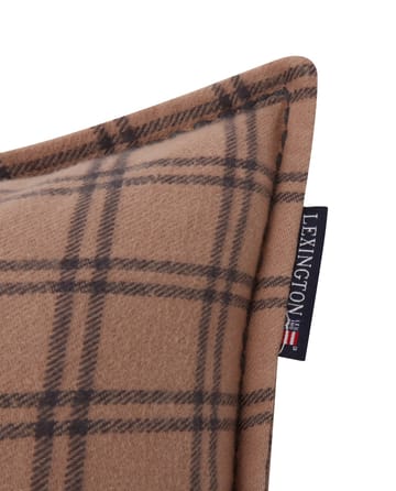 Capa de almofada Flanela After Ski Checked Algodão 30x50 cm - bege-cinzento escuro  - Lexington