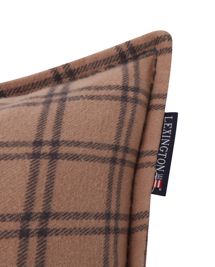 Capa de almofada Flanela After Ski Checked Algodão 30x50 cm, bege-cinzento escuro  Lexington