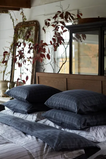 Capa de edredão Pinpoint Oxford axadrezada 150x210 cm - Dove - Lexington