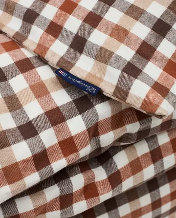 Capa de edredão xadrezada - algodão e flanela 220x220 cm - Rustic Marrom/Off Branco - Lexington
