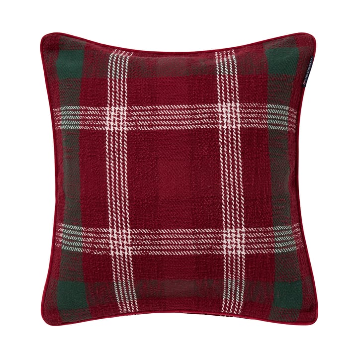 Checked capa de almofada em algodão reciclado 50x50 cm - Vermelho-verde-branco - Lexington
