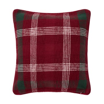 Checked capa de almofada em algodão reciclado 50x50 cm - Vermelho-verde-branco - Lexington