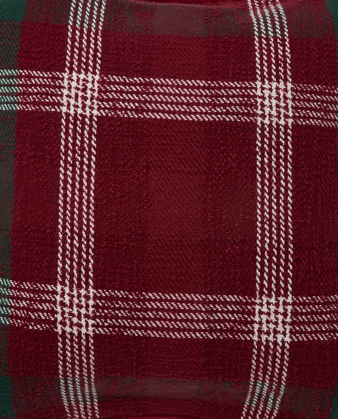 Checked capa de almofada em algodão reciclado 50x50 cm, Vermelho-verde-branco Lexington