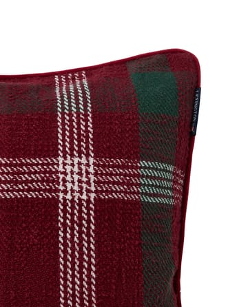 Checked capa de almofada em algodão reciclado 50x50 cm - Vermelho-verde-branco - Lexington