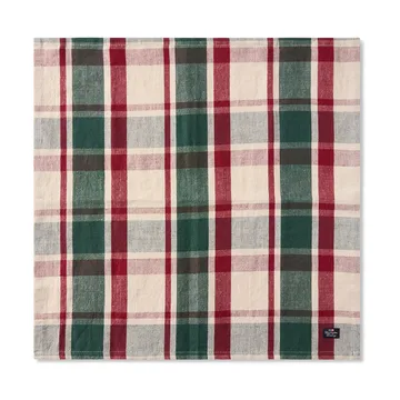 Checked linho/algodão guardanapo 50x50 cm - Verde-vermelho-bege - Lexington