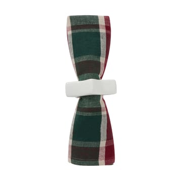 Checked linho/algodão guardanapo 50x50 cm - Verde-vermelho-bege - Lexington