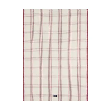 Checked linho/algodão pano de cozinha 50x70 cm - Branco-vermelho - Lexington