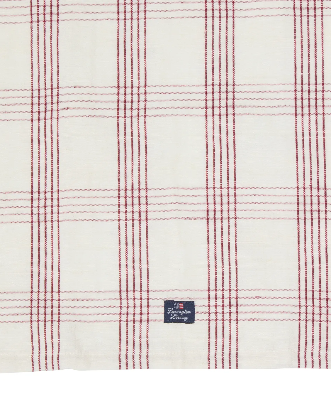 Checked linho/algodão pano de cozinha 50x70 cm, Branco-vermelho Lexington