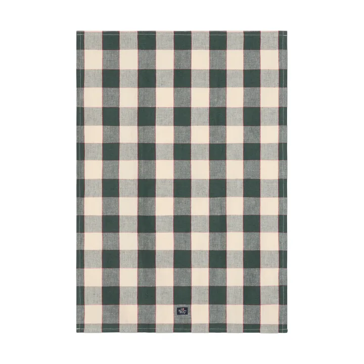 Checked linho/algodão pano de cozinha 50x70 cm - Green-light beige-red - Lexington