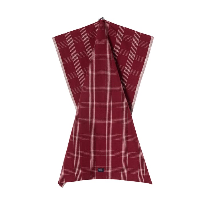 Checked linho/algodão pano de cozinha 50x70 cm, Vermelho-branco Lexington