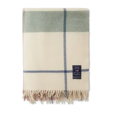 Checked Recycled manta de lã 130x170 cm - Off white-verde-rosa - Lexington