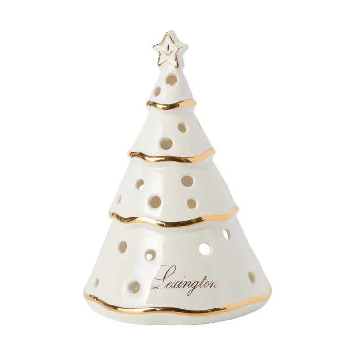 Christmas Tree castiçal de vidro - White-gold, 16,5 cm - Lexington
