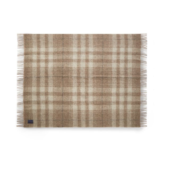 Cobertor xadrez Mohair Mix 130x170 cm - branco-bege-cinzento - Lexington