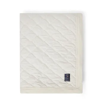 Colcha algodão e veludo Quilted Organic 160x240 cm - Branco neve - Lexington