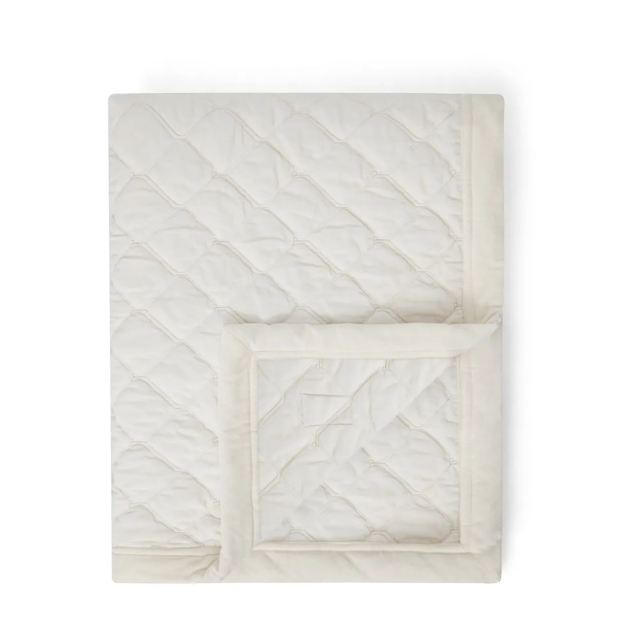 Colcha algodão e veludo Quilted Organic 160x240 cm, Branco neve Lexington