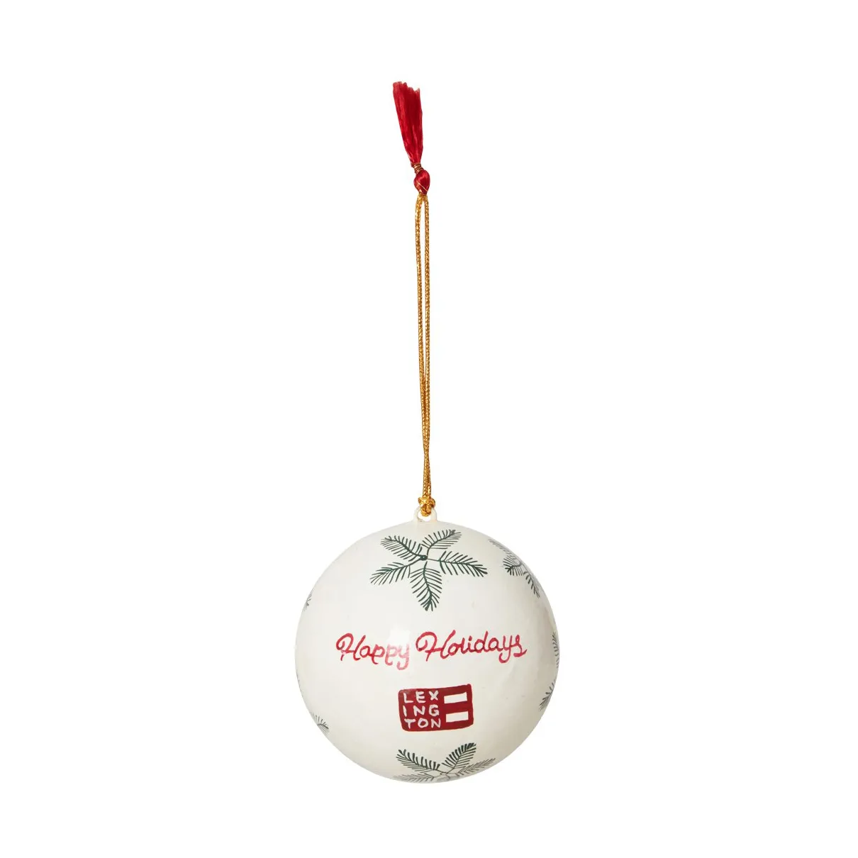 Conjunto de 2 bolas de Natal Lexington Papier Maché, branco-vermelho-verde  Lexington
