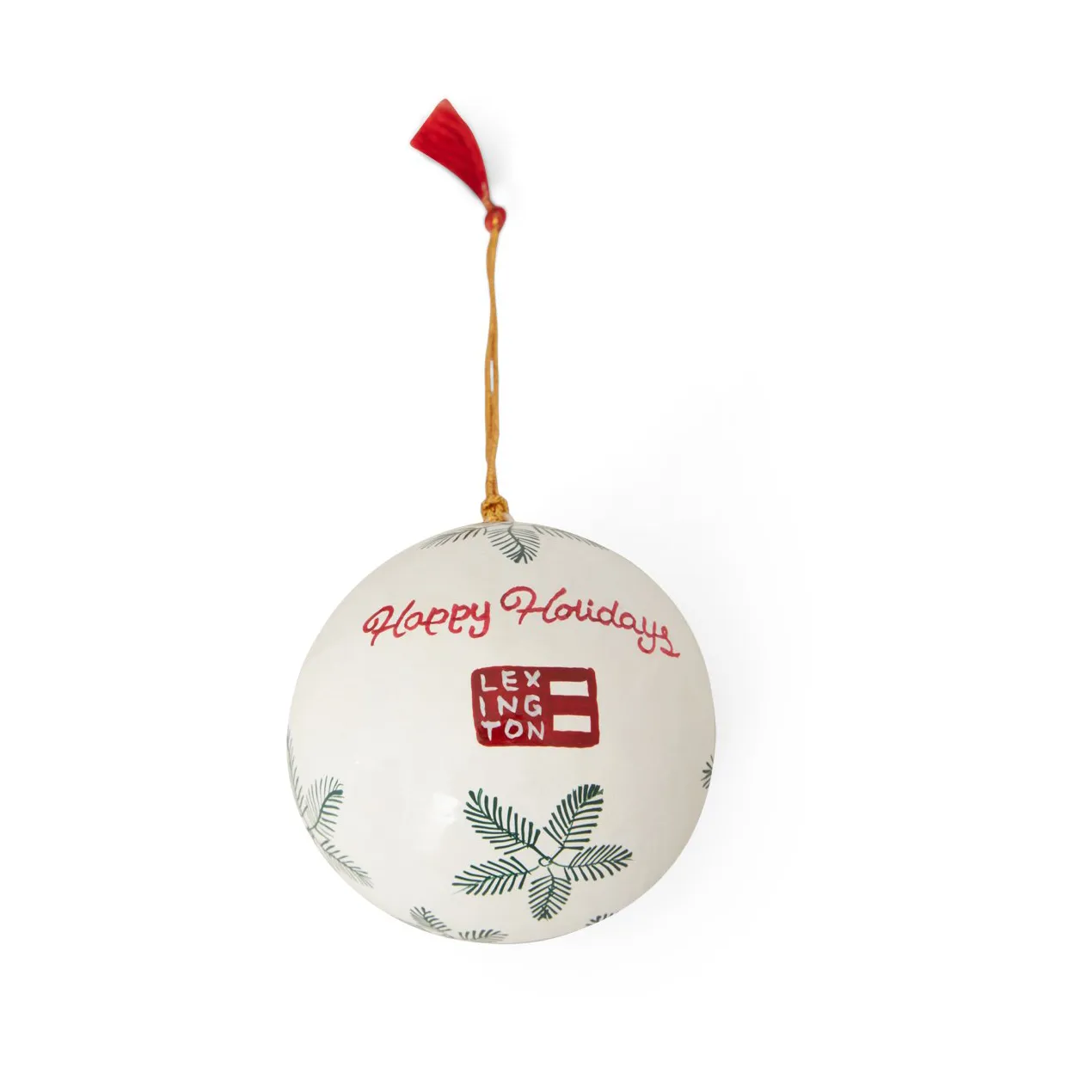 Conjunto de 2 bolas de Natal Lexington Papier Maché, branco-vermelho-verde  Lexington