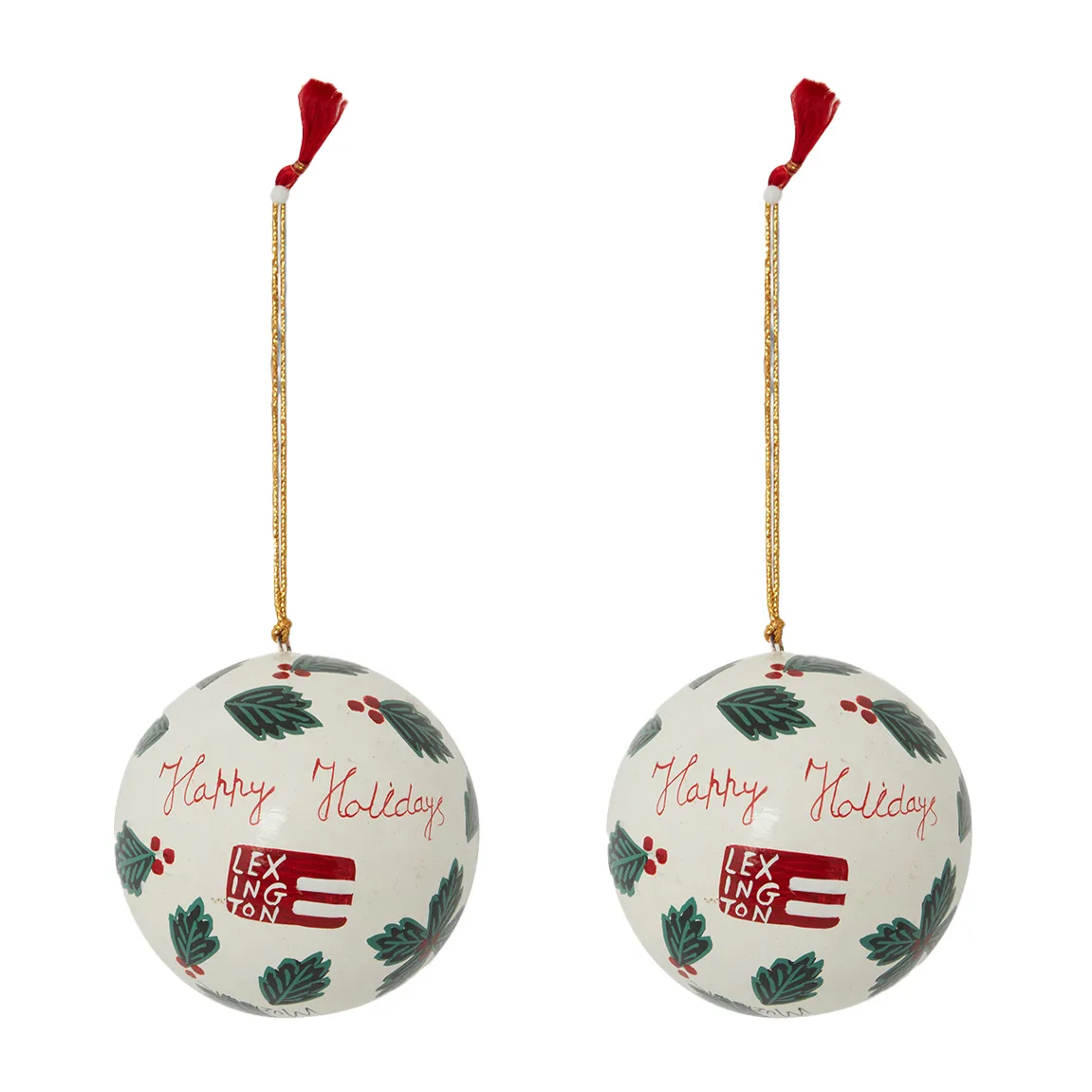 Conjunto de 2 bolas de Natal Lexington Papier Maché,  Lexington