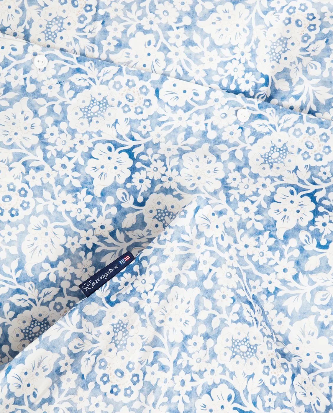Conjunto de cama Blue Floral Printed Cotton Sateen, 50x60 cm, 150x210 cm Lexington