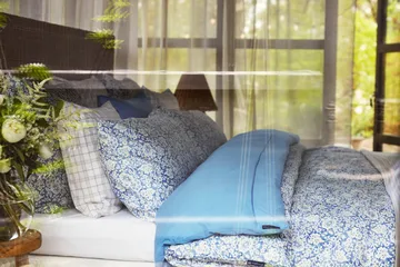 Conjunto de cama Blue Floral Printed Cotton Sateen - 50x60 cm, 150x210 cm - Lexington