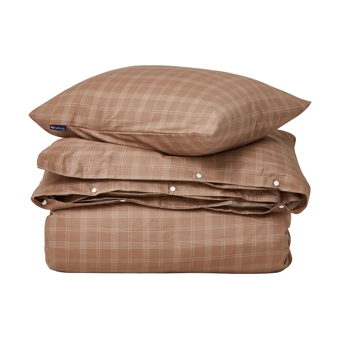 Conjunto de cama Checked Pin Point Oxford 150x210 cm, Brown Lexington