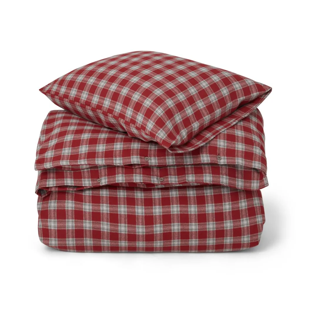 Conjunto de cama de flanela de algodão Red Checked, 50x60 cm, 150x210 cm Lexington