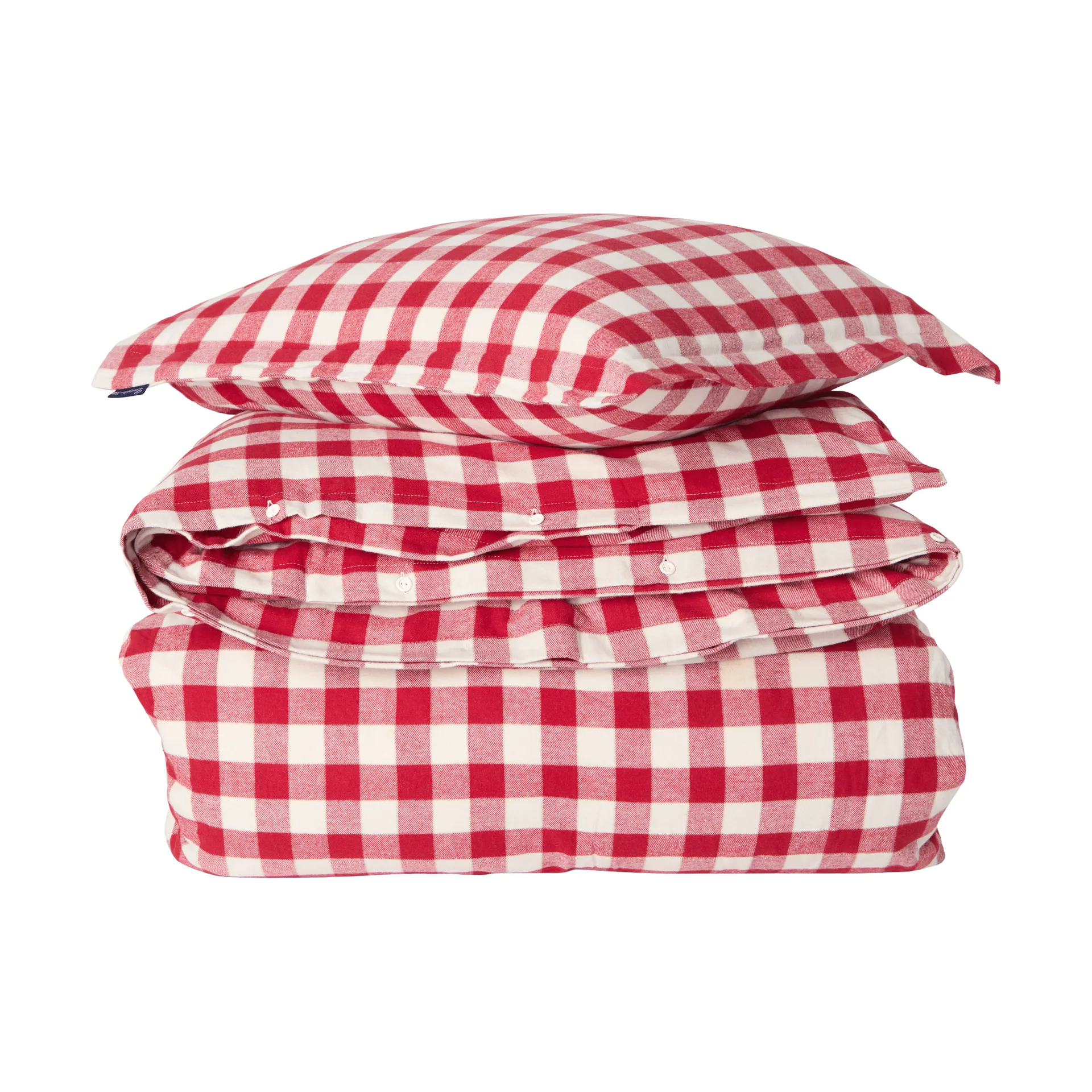 Conjunto de cama de flanela em algodão xadrez, Red-claro bege, 50x60 cm/150x210 cm Lexington