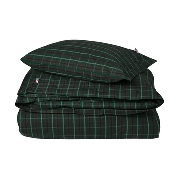 Conjunto de cama de percale de algodão aos quadrados - Green-navy, 2 un 50x60 cm/1 un 220x220 cm - Lexington