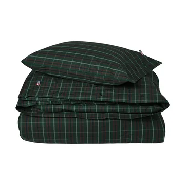 Conjunto de cama de percale de algodão aos quadrados - Green-navy, 50x60 cm/150x210 cm - Lexington