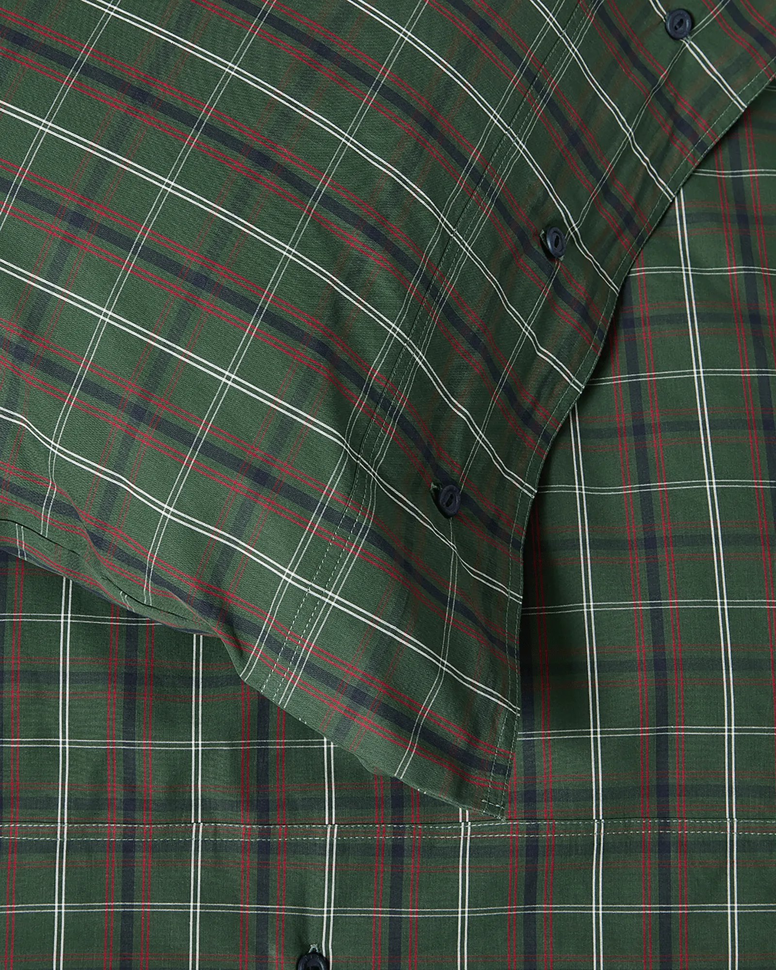 Conjunto de cama de percale de algodão aos quadrados, Green-navy, 50x60 cm/150x210 cm Lexington